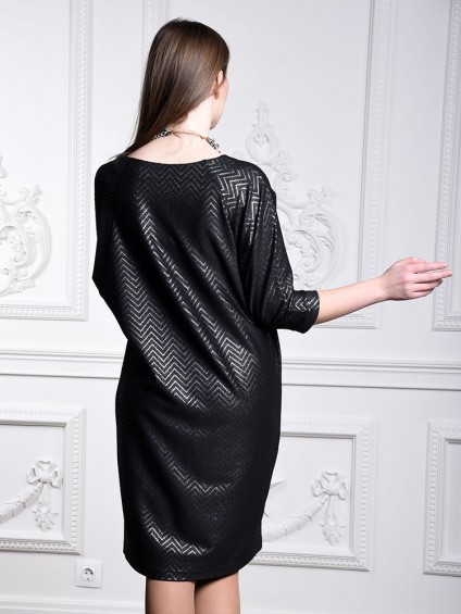 Платье мод. 1446 цвет Черный+серебряный