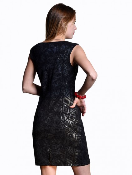 Платье мод. 1658-1 цвет Черный+серебряный